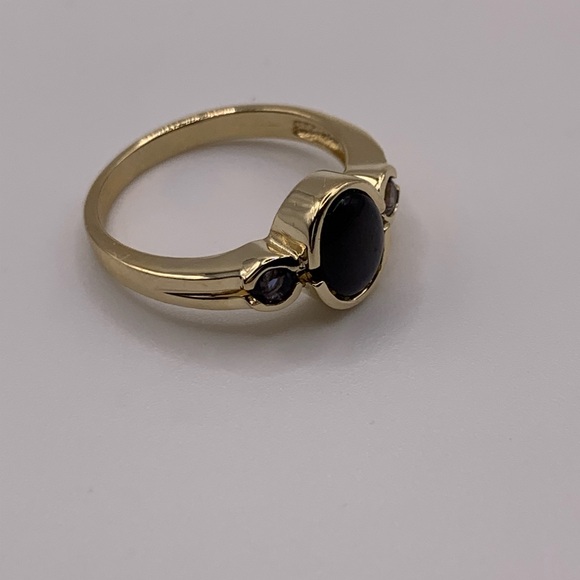 Stunning 1960s 14K gold opal triplet natural tanzanite ring - Picture 3 of 14